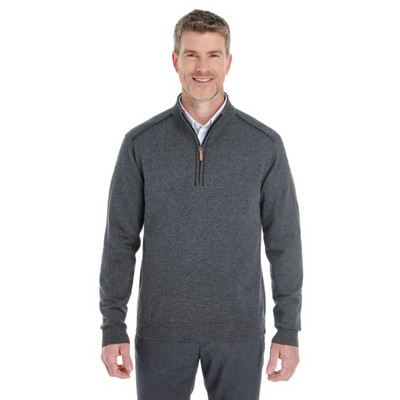 Devon & Jones Men's Manchester Fully-Fashioned Quarter-Zip Sweater