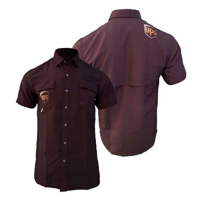Men's/Youth Vented Button Up Short Sleeve Shirt