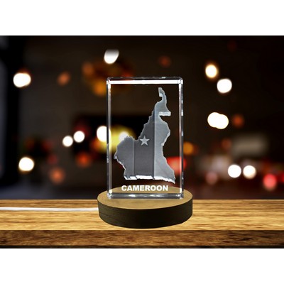 Cameroon 3D Engraved Crystal Trophy