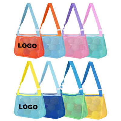 Beach Toy Mesh Bag With Adjustable Strap