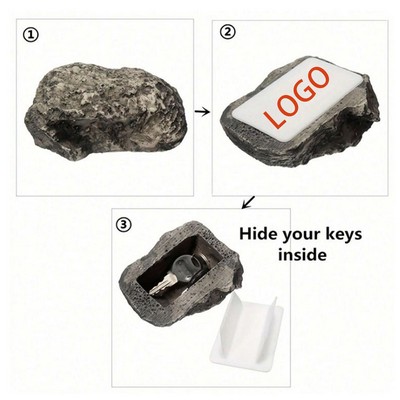 Gray Camouflage Stone Diversion Hide a Spare Key Fake Rock