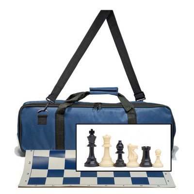 Weighted Tournament Chess Set, Board, Large Bag, Pieces 3.75"