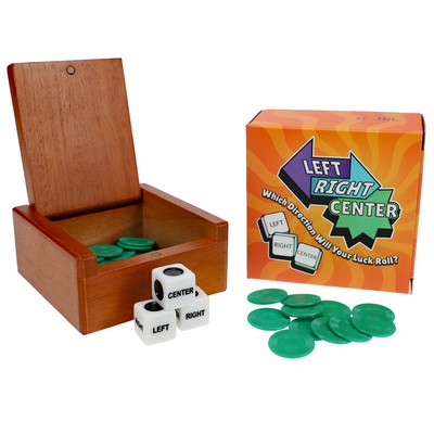 Left Right Center Dice Game in Wooden Box - Classic Set