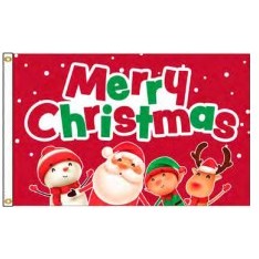 Merry Christmas Characters Boutique Flag (3'x5')