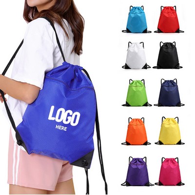 Drawstring Backpack w/Zipper Pocket
