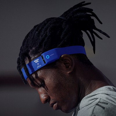 Hakii Open Ear Bluetooth Headphones with Mic Blue Sweatband, IPX5 sweatproof Fast Charging