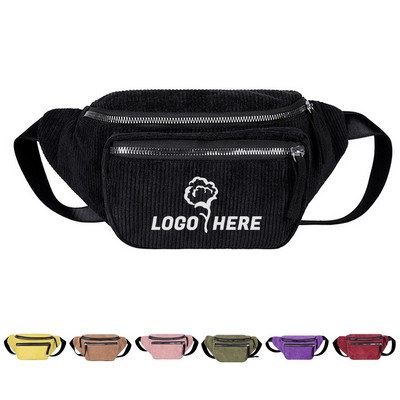 Adjustable Corduroy Fanny Pack