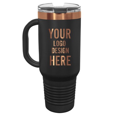 Polar Camel 40 oz Travel Mug - Black/Rose Gold