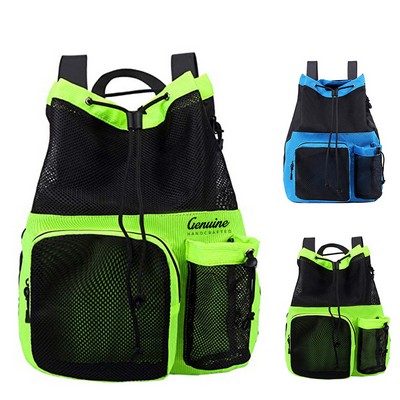 Mesh Drawstring Backpack with Shoe Bag