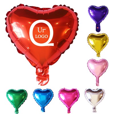 10" Heart Shape Aluminum Foil Balloons