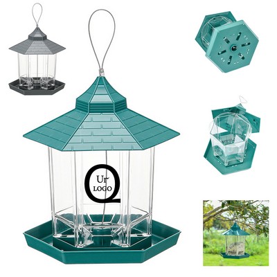 Hexagon Plastic Hanging Bird Feeder