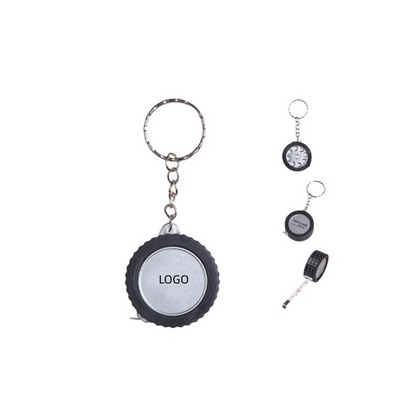 Tire Shaped Tape Measure with Keychain