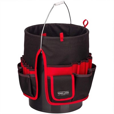Durable Bucket Tool Organizer Bag with Multiple Pockets for Easy Access