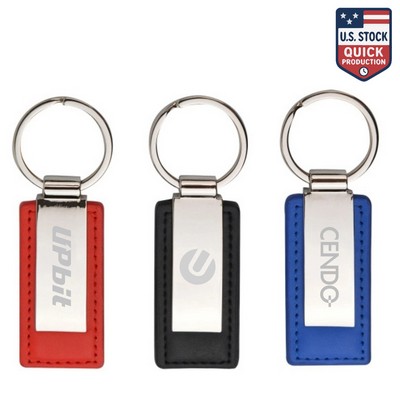 Custom Leatherette Metal Keychain