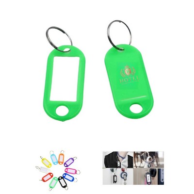Plastic Key Tags with Split Ring Label Window