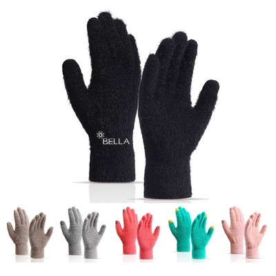 Womens Winter Mink Touchscreen Gloves