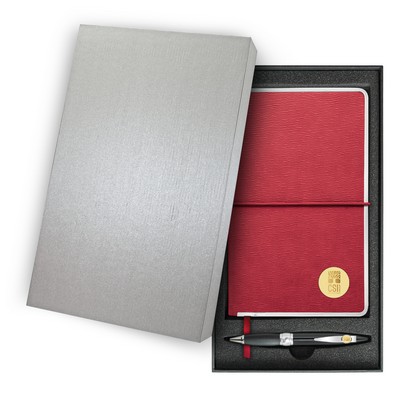 Red Journal Set W/ Gold Medallion
