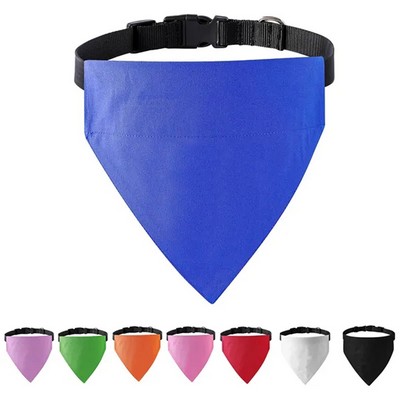 Adjustable Cotton Dog Bandana Collar With Buckle