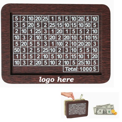 Wooden Money Box with Counter