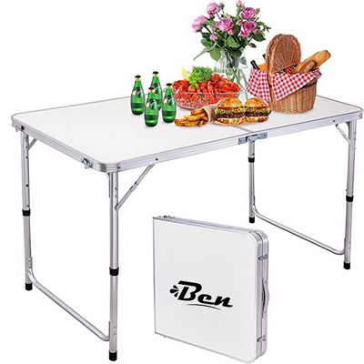 Classic Folding Camping Table With Storage Rack