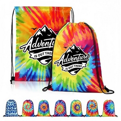 Tie Dye Drawstring Backpack