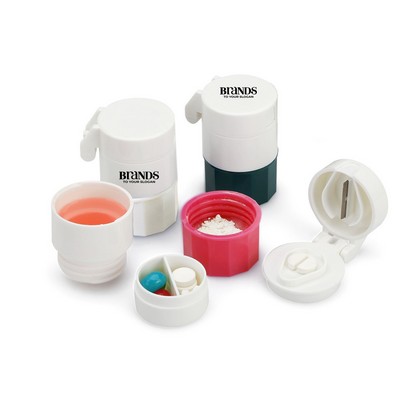 4-in-1 Pill Case Cup with Cutter and Grinder