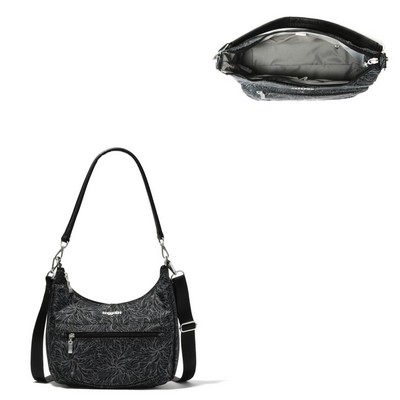 Baggallini® Midnight Blossom Modern Pocket Half Moon Bag