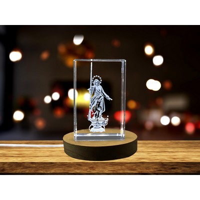 Madonna Statue Sculptural Unique 3D Engraved Crystal Gift