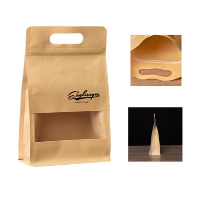 Kraft Paper Stand Up Storage Bag with Window and Zip Lock