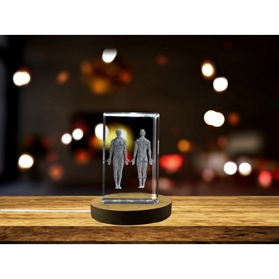 3D Engraved Crystal Keepsake Trophy Recognition - Muscles Art for Doctors & Anatomy Decor