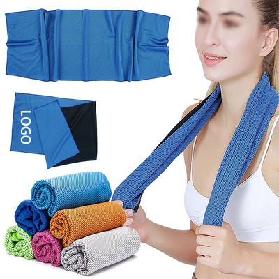 Sports Quick-Dry Polyester Ice Cooling Towel Breathable Sport Sweat Rag 32"x12"