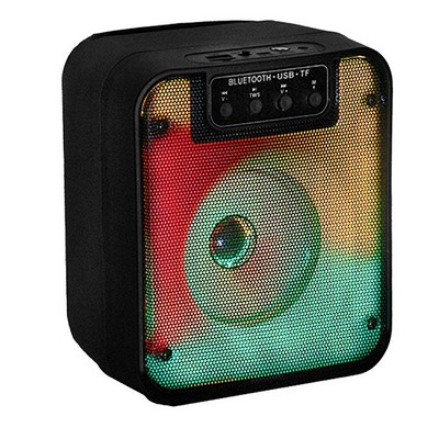 Supersonic Fire Box 4" Tws Bluetooth Speaker W/ Led Light Show