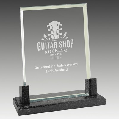 Rectangle Glass with Marble Base