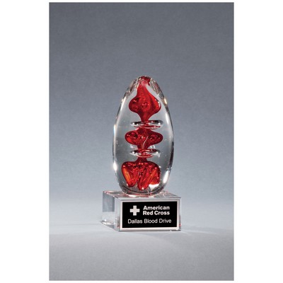 Egg Shaped on Glass Base Art Glass