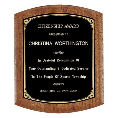 American Walnut Plaque w/ Border Brass Plate