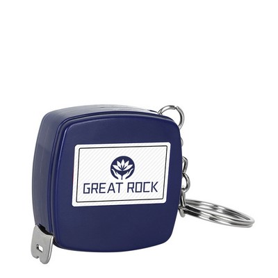 1 Metre Mini Steel With Lead free Paint Clear Tape Measure With Key Chain