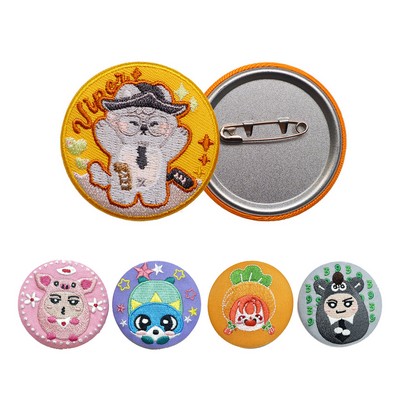Embroidered Button Pin Badge