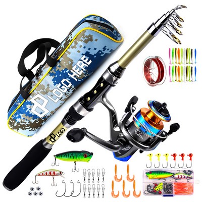 70.86" Long Cast Rod Fishing Wheel Rod With A Combination Bag