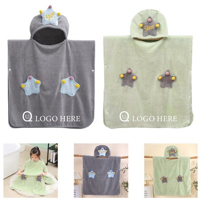 Children Cloak Wearable Bath Towel