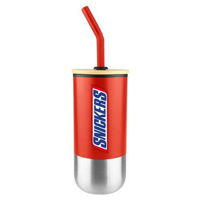 15 Oz Stainless Steel Vacuum Cup with Straw – UV Printed Insulated Tumbler