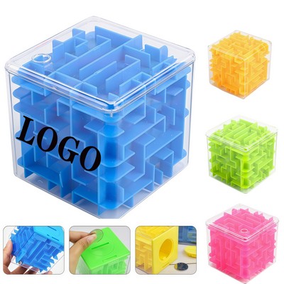 Mini 3D Maze Cube with Rolling Ball