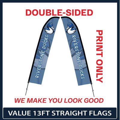 Value 13' Straight Flag - Double Sided Graphic Only