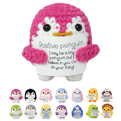 Knitted Positive Doll Crochet Toy W/Card