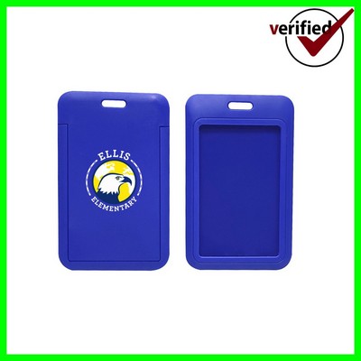 ID Badge Holders Hard Plastic Vertical Card Cases