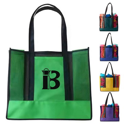 Oxford Cloth Mesh Tote Bag