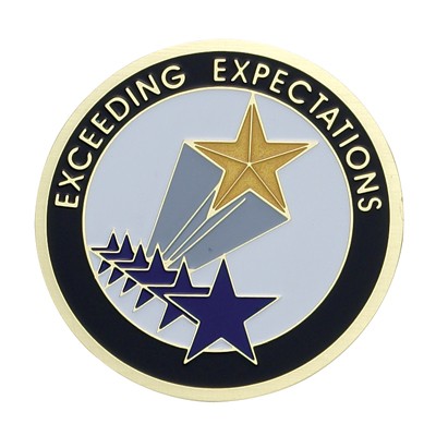 2" Exceeding Expectations Etched Enameled Medallion Insert Disc