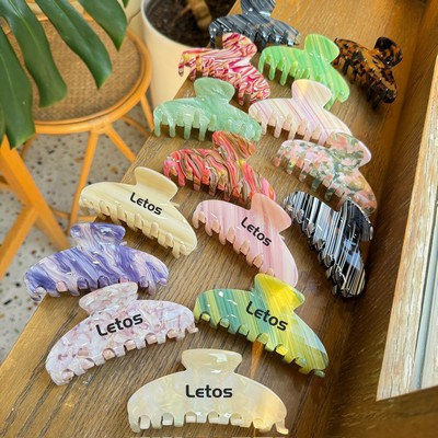 4" Wavy Cellulose Acetate Hair Claw Clips Hair Clips Hairpin Head Accessories