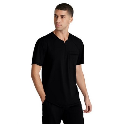 Men's Single Pocket Curved Neck Flex Top