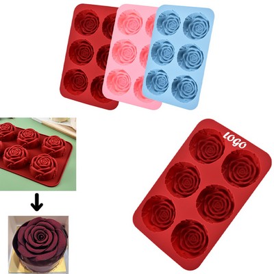 6-Cavity Rose-Shaped Cake Mold