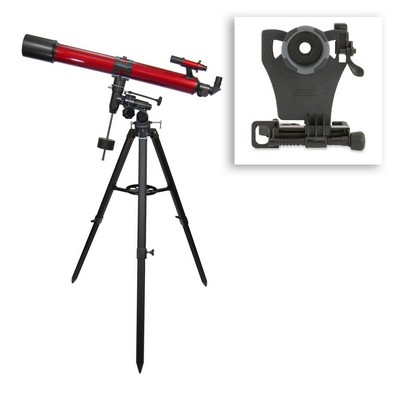 Carson Red Planet Series Telescope W/ Smartphone Adapter Bundle
